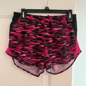 Nike Women's Athletic Shorts in Pink and Black Pattern